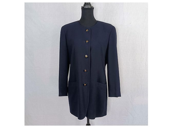 Giacca lunga blu da donna Les Copains vintage - vista 4