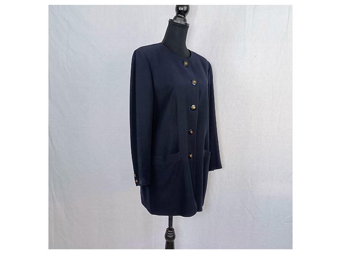 Giacca lunga blu da donna Les Copains vintage - vista 6