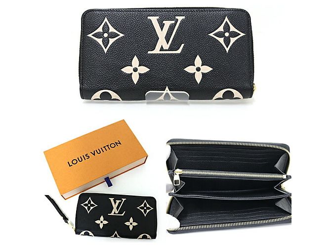 Louis Vuitton Zippy Wallet in Bicolor Monogram Empreinte Leather Black Beige - view 2