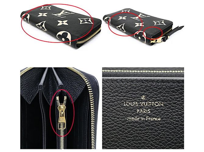 Louis Vuitton Zippy Wallet in Bicolor Monogram Empreinte Leather Black Beige - view 3