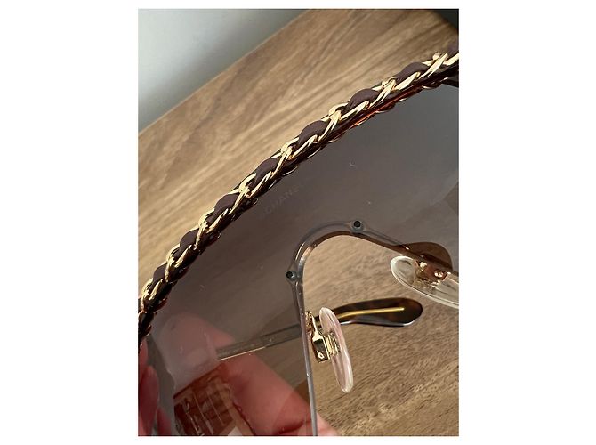 Gafas de sol Chanel con cadena Castaño - vista 10