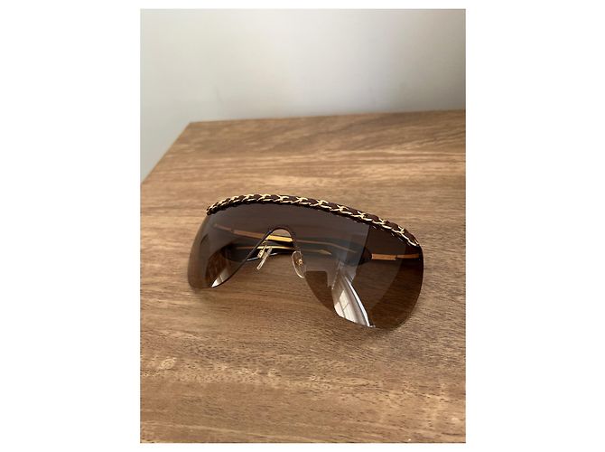 Gafas de sol Chanel con cadena Castaño - vista 13