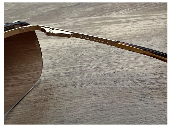 Gafas de sol Chanel con cadena Castaño - vista 6