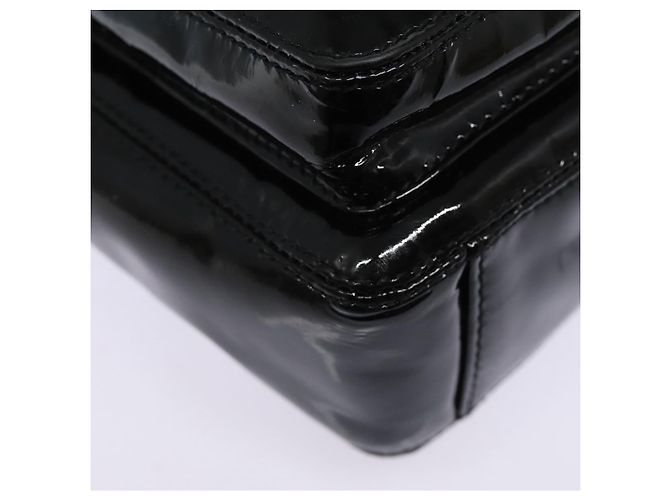 CHANEL COCO Borsa a spalla in pelle verniciata Nera Argento CC Auth yk14331 Nero - vista 10