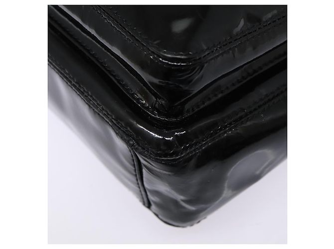 CHANEL COCO Borsa a spalla in pelle verniciata Nera Argento CC Auth yk14331 Nero - vista 11