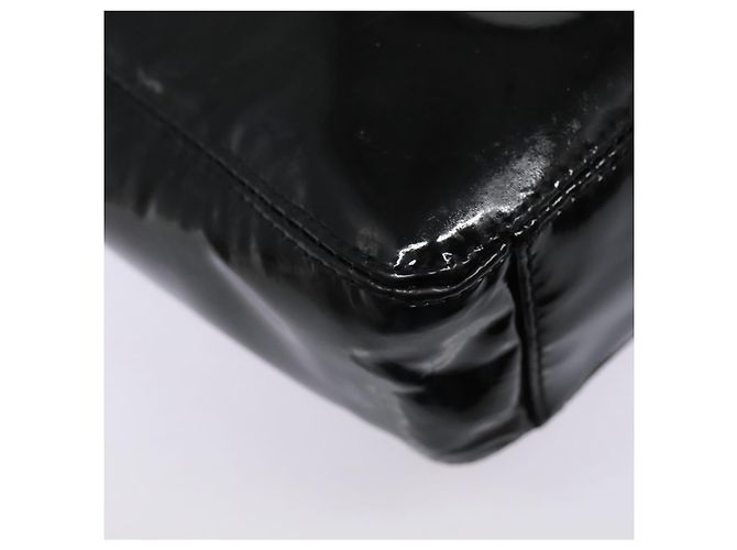 CHANEL COCO Borsa a spalla in pelle verniciata Nera Argento CC Auth yk14331 Nero - vista 12