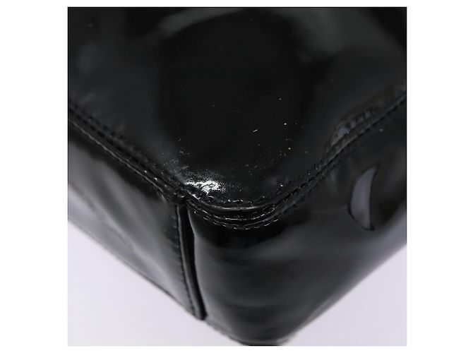 CHANEL COCO Borsa a spalla in pelle verniciata Nera Argento CC Auth yk14331 Nero - vista 13