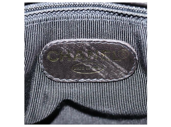 CHANEL COCO Borsa a spalla in pelle verniciata Nera Argento CC Auth yk14331 Nero - vista 16
