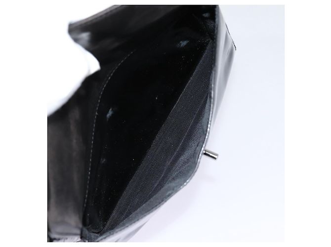 CHANEL COCO Borsa a spalla in pelle verniciata Nera Argento CC Auth yk14331 Nero - vista 24