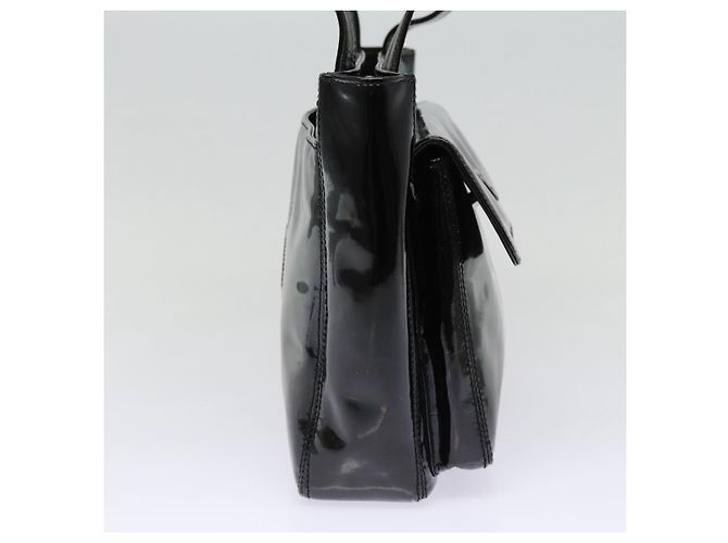 CHANEL COCO Borsa a spalla in pelle verniciata Nera Argento CC Auth yk14331 Nero - vista 5