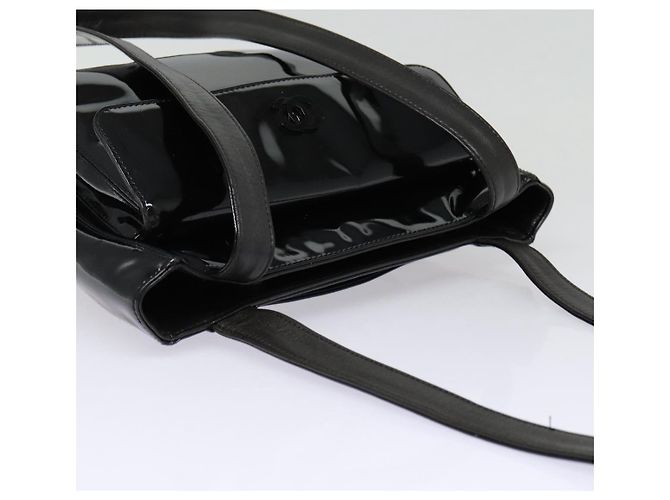 CHANEL COCO Borsa a spalla in pelle verniciata Nera Argento CC Auth yk14331 Nero - vista 6