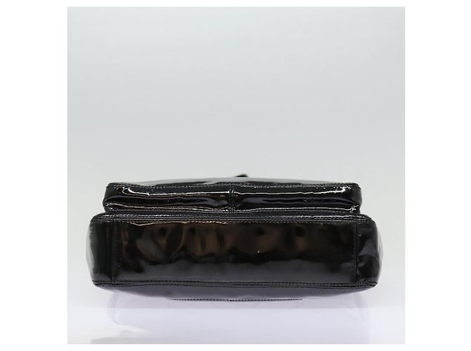 CHANEL COCO Borsa a spalla in pelle verniciata Nera Argento CC Auth yk14331 Nero - vista 9