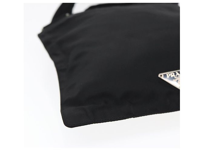 Borsa a spalla PRADA in nylon nero argento autentica bs17219 - vista 11