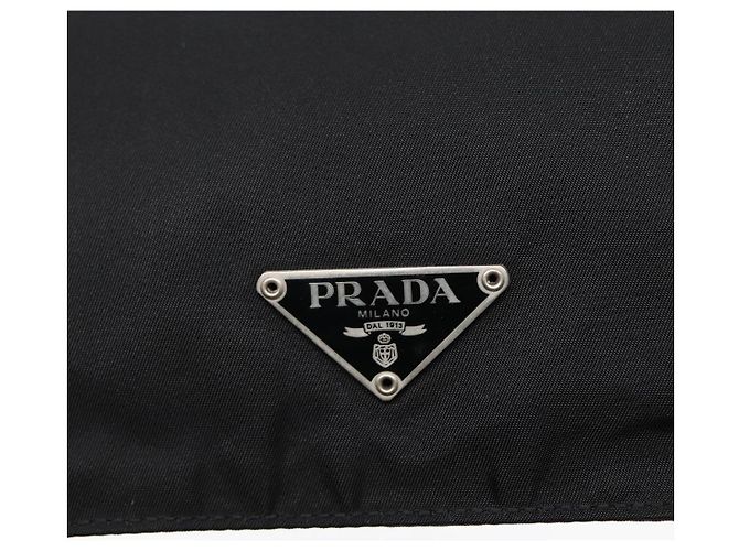 Borsa a spalla PRADA in nylon nero argento autentica bs17219 - vista 14