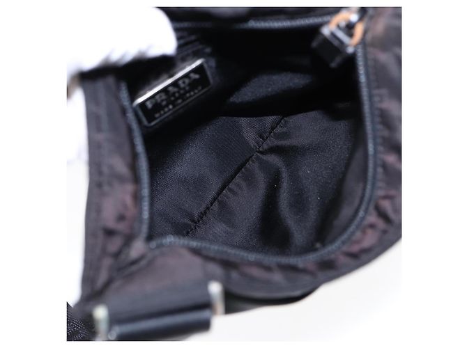 Borsa a spalla PRADA in nylon nero argento autentica bs17219 - vista 17