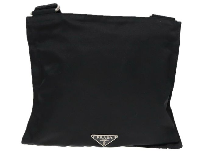 Borsa a spalla PRADA in nylon nero argento autentica bs17219 - vista 2