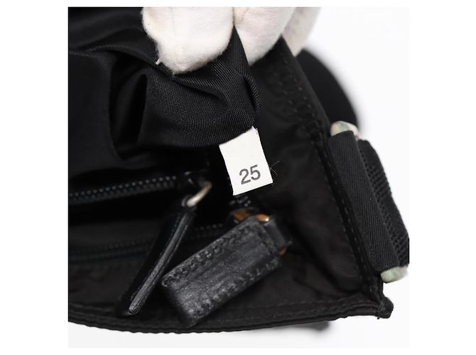 Borsa a spalla PRADA in nylon nero argento autentica bs17219 - vista 21