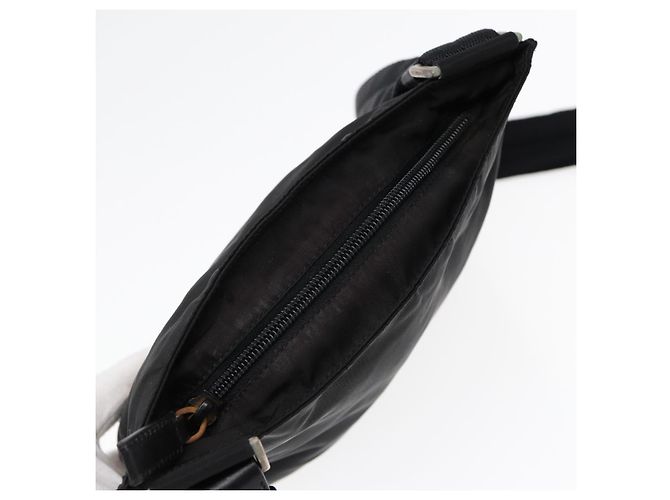 Borsa a spalla PRADA in nylon nero argento autentica bs17219 - vista 6