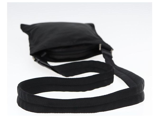 Borsa a spalla PRADA in nylon nero argento autentica bs17219 - vista 7