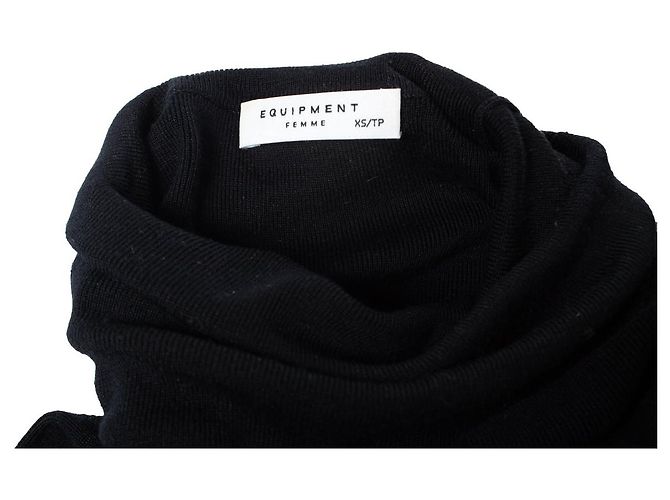 Equipment Strickkleid mit Rollkragen in Blau - Ansicht 6