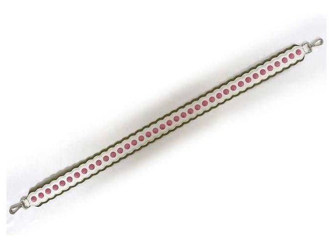 Fendi Leder Schultergurt Pink Weiß Beige - Ansicht 3