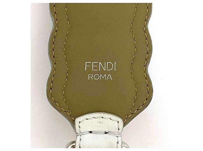 Fendi Leder Schultergurt Pink Weiß Beige - Ansicht 5