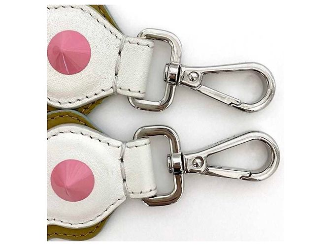 Fendi Leder Schultergurt Pink Weiß Beige - Ansicht 6