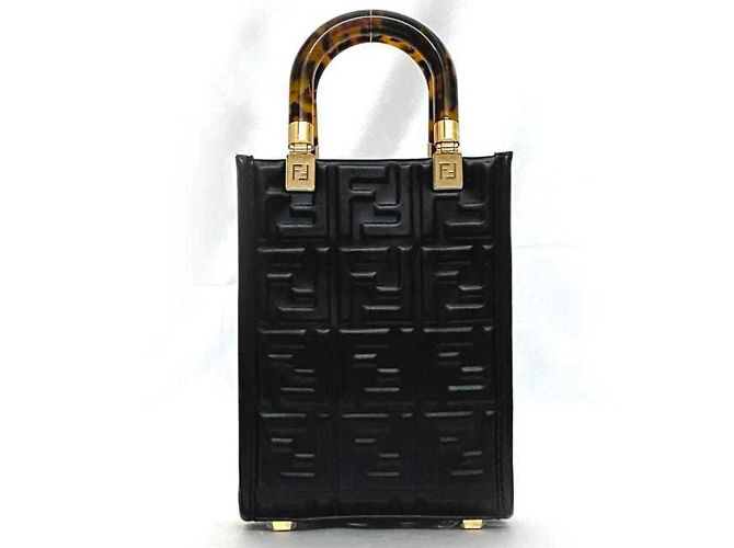 Borsa Fendi 2 in 1 in pelle nera Nero - vista 4