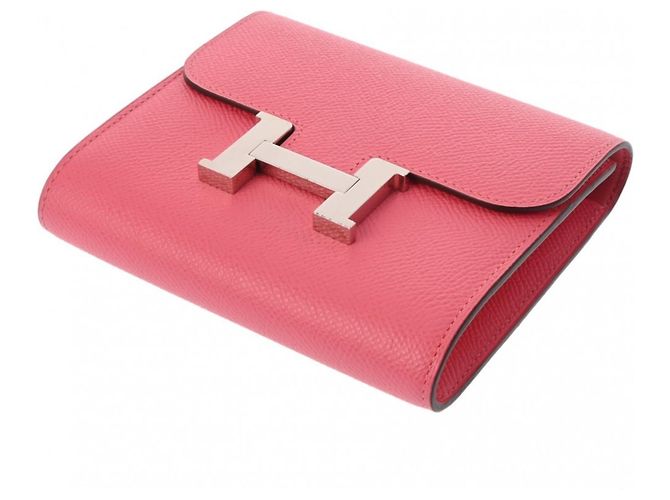 Hermès Constance kompakte Geldbörse Pink - Ansicht 4