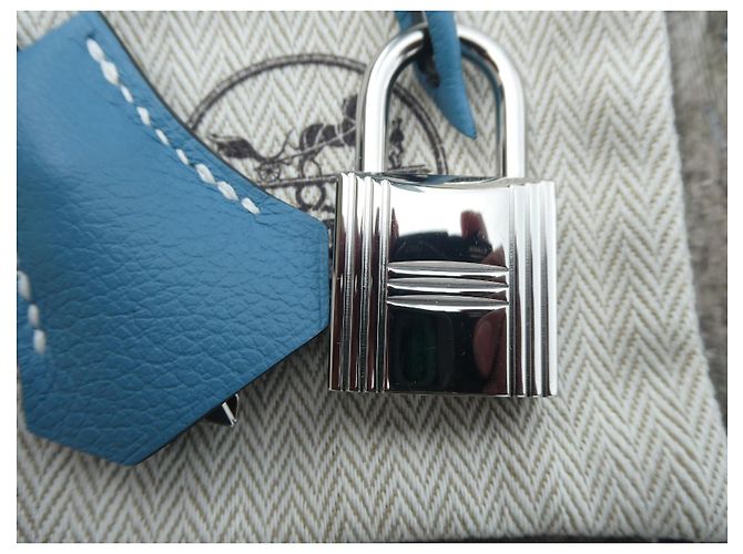 campanella, cerniera e lucchetto hermès nuovo per borsa hermès kelly messenger dustbag Blu - view 2