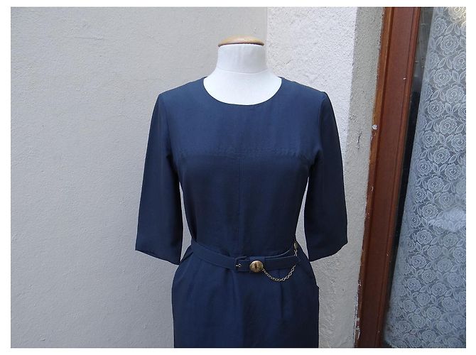 Abito Chloé in seta blu navy - vista 2