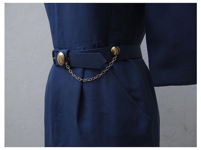 Abito Chloé in seta blu navy - vista 3