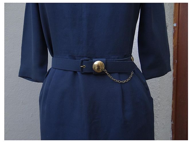 Abito Chloé in seta blu navy - vista 5