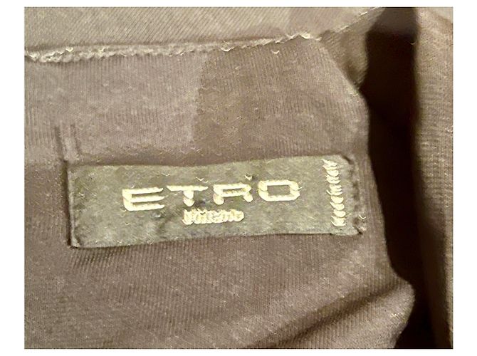 Atemberaubendes ETRO-Kleid mit Ledergürtel Schwarz Mehrfarben - view 4