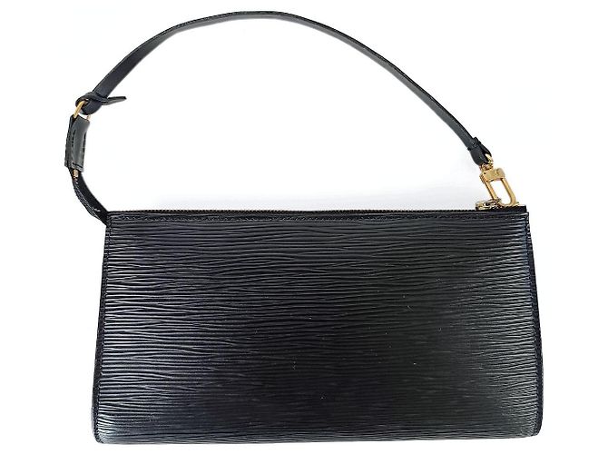 Organizer Borsa clutch Louis Vuitton in pelle Epi nera Nero - vista 3