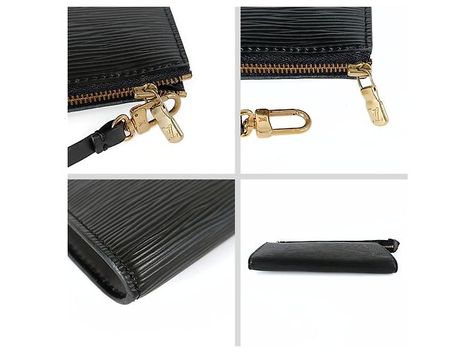 Organizer Borsa clutch Louis Vuitton in pelle Epi nera Nero - vista 4