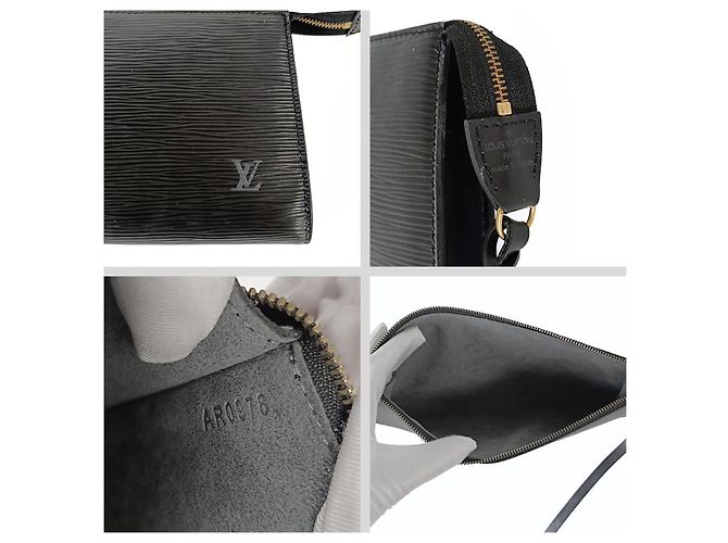 Organizer Borsa clutch Louis Vuitton in pelle Epi nera Nero - vista 5