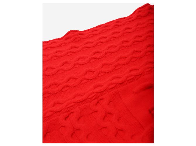 Simone Rocha Sciarpa in misto cashmere testurizzato rosso - vista 2