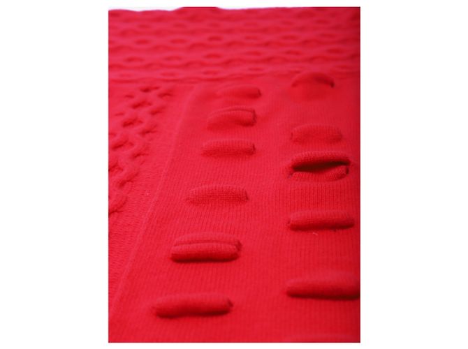 Simone Rocha Sciarpa in misto cashmere testurizzato rosso - vista 4