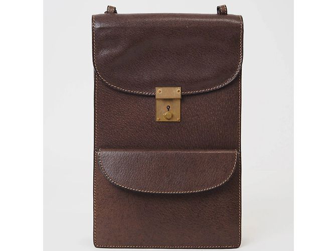 GUCCI Alte Leder Schultertasche Braun - Ansicht 3