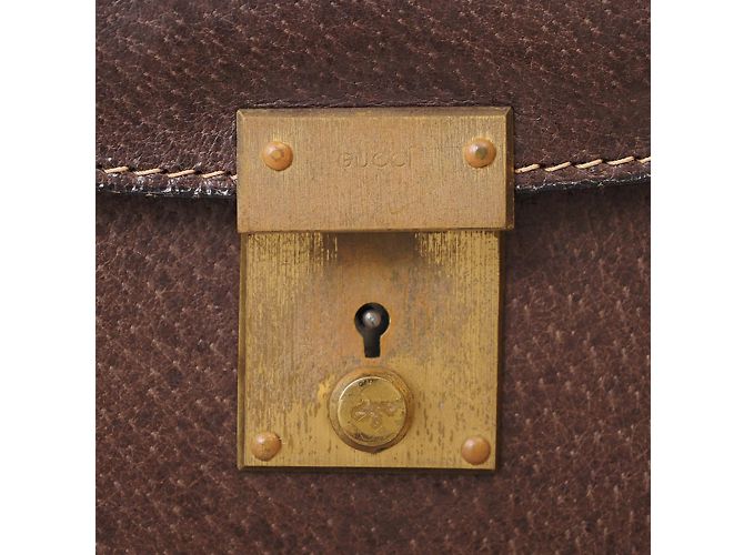 GUCCI Alte Leder Schultertasche Braun - Ansicht 6
