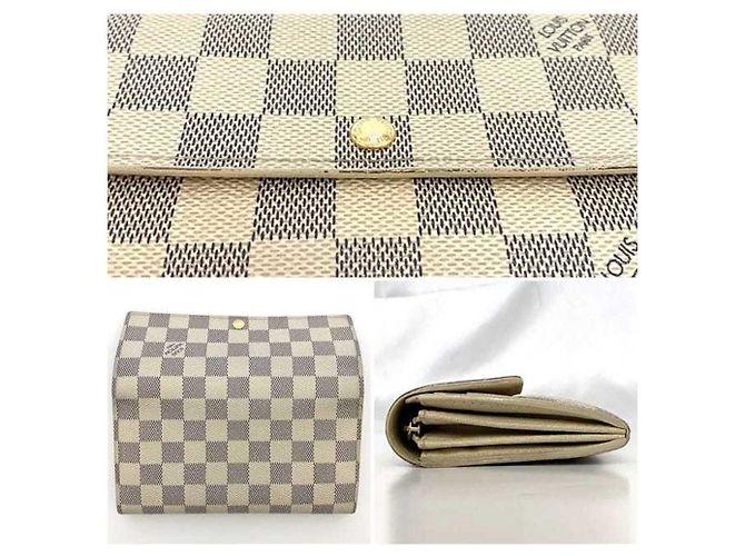 Cartera Larga Damier Azur Louis Vuitton Castaño Blanco - vista 10