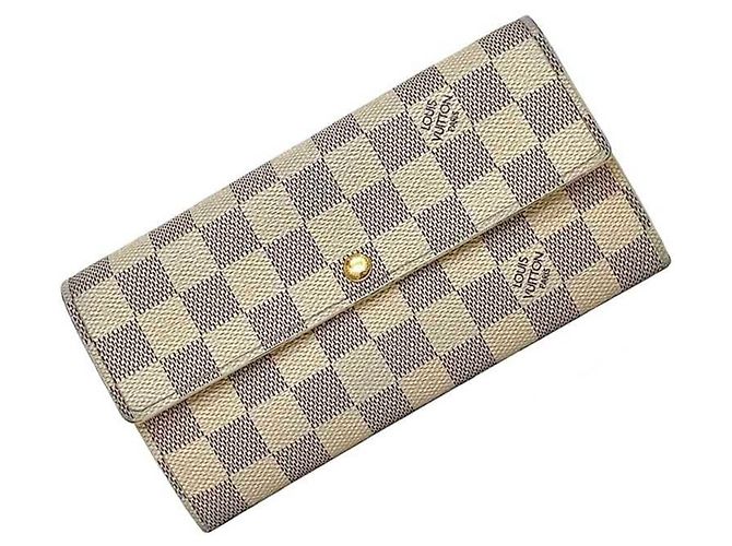 Cartera Larga Damier Azur Louis Vuitton Castaño Blanco - vista 2