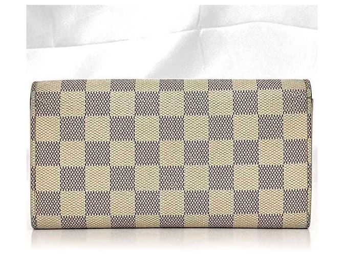 Cartera Larga Damier Azur Louis Vuitton Castaño Blanco - vista 3