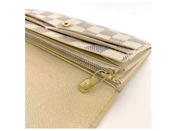 Cartera Larga Damier Azur Louis Vuitton Castaño Blanco - vista 8