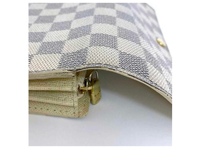 Cartera Larga Damier Azur Louis Vuitton Castaño Blanco - vista 9