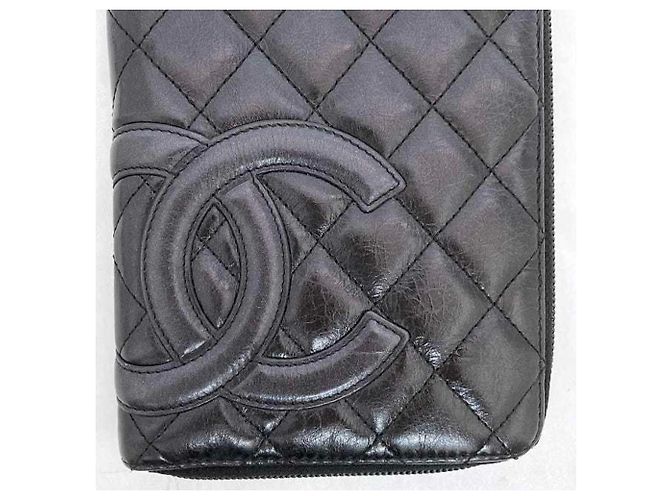 Cartera larga de cuero negro Chanel - vista 10