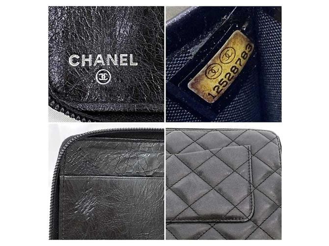 Cartera larga de cuero negro Chanel - vista 11