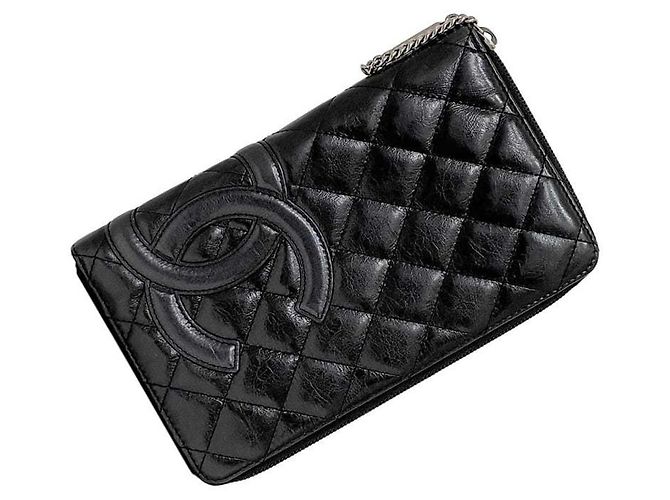 Cartera larga de cuero negro Chanel - vista 2