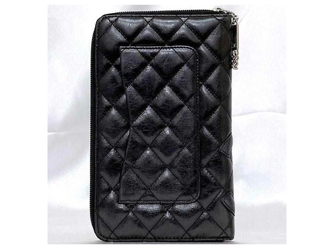 Cartera larga de cuero negro Chanel - vista 4